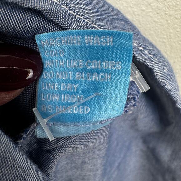 J. McLaughlin Hensely Blouse Top Chambray Blue Button Up Preppy Women's XS - Picture 8 of 9